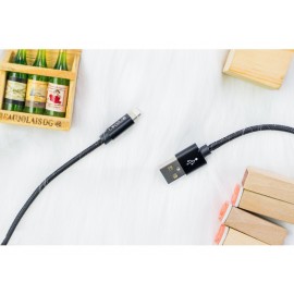 Cáp sạc Iphone- cáp Lightning 1m ivalue Fishing Đen