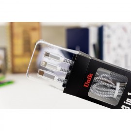 Cáp 3 in 1 (Type C - lightning - Micro) Unik